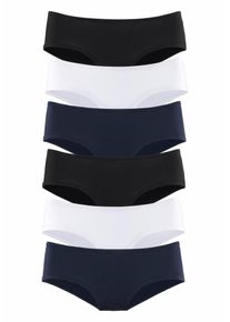 Vivance, Damen Hipster-Panty (6 Stck.), Navy / Schwarz / Wei&szlig;