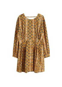 Mango, Damen Kleid 'Monicas-I', Chamois / Dunkelbraun / Senf