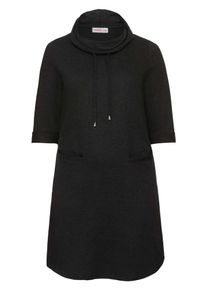 sheego Casual, Damen Sweatkleid, Schwarz