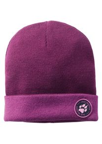 Jack Wolfskin, Mädchen Beanie 'Paw Rib', Aubergine / Cyclam