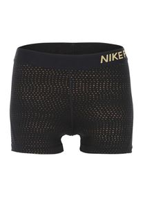 Nike, Damen Kurze Tight mit Elastikbund, Gold / Schwarz