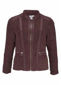 ZIZZI, Damen Lederimitatjacke, Bordeaux