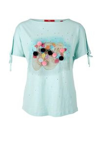 s.Oliver RED LABEL, Damen Cold Shoulder-Shirt, Jade / Mischfarben