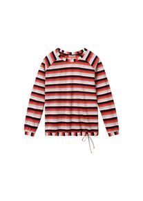 Sandwich, Damen Pullover, Graumeliert / Rot / Orangerot / Schwarz