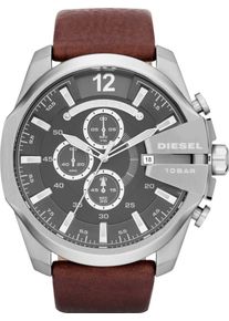 Diesel, Herren Chronograph 'MEGA CHIEF, DZ4290', Dunkelbraun / Silber