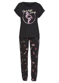 Vivance, Damen Pyjama 'Dreams', Mischfarben / Schwarz