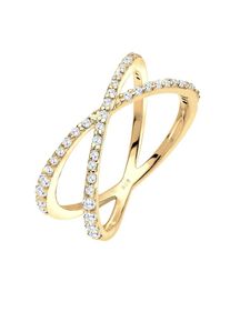 Elli, Damen Wickelring 'Kreuz', Gold