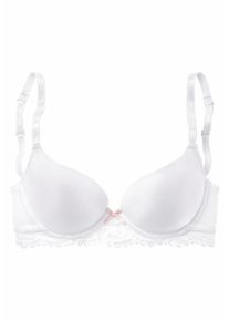 Lascana, Damen T-Shirt-BH mit Schale, Weiß