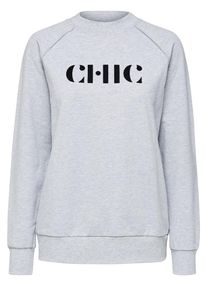 Selected Femme, Damen Print-Sweatshirt, Grau / Schwarz