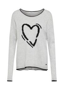 EDC by Esprit, Damen Pullover, Hellgrau / Schwarz