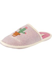 Adelheid, Damen Pantoffeln, Rosa / Wollweiß