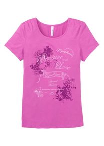 sheego Casual, Damen T-Shirt, Beige / Beere / Pink