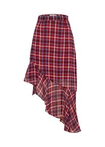 EDITED, Damen Rock 'Paola', Creme / Dunkelblau / Rot