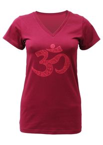 YOGISTAR.COM, Damen Yogi-t-shirt "om", Rot