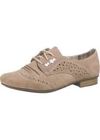 Rieker, Damen Schn&uuml;rschuhe, Dunkelbeige