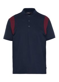 J. Lindeberg J.Lindeberg, Herren 'Leo Clean Piqu&eacute;' Poloshirt, Dunkelblau / Dunkelrot