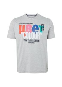 Tom Tailor Denim, Herren T-Shirt, Graumeliert / Mischfarben