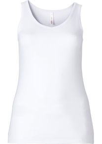 sheego Basic, Damen Tanktop, Wei&szlig;