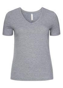 sheego Casual, Damen Basic T-Shirt, Grau