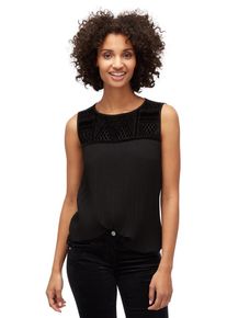 Tom Tailor, Damen Bluse mit Spitze, Schwarz