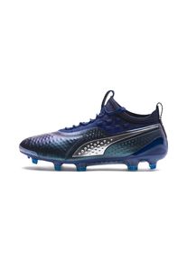 Puma, Herren Fußballschuh 'ONE 1 Lth FG/AG', Navy / Silber