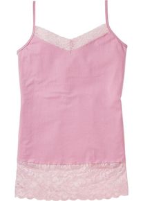 sheego, Damen Top mit Spitzenbesatz, Ros&eacute;