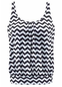Lascana, Damen Oversize-Tankini-Top "Grace", Schwarz / Weiß