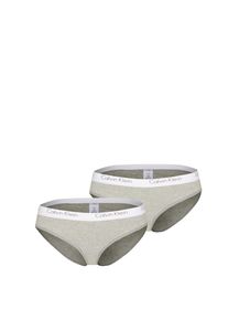 Calvin Klein Underwear, Damen Logo-Slip '2PK BIKINI', Hellgrau