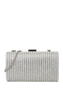 Mascara, Damen Clutch 'SPARKLE PEARL', Silber / Weiß