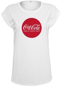 Merchcode, Damen T-Shirt 'Coca Cola', Rot / Wei&szlig;