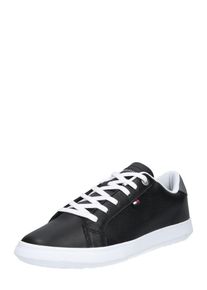 Tommy Hilfiger, Herren Sneaker 'ESSENTIAL LEATHER CUPSOLE', Schwarz / Weiß