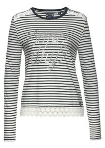 Superdry, Damen Shirt 'Sienna', Nachtblau / Naturwei&szlig;