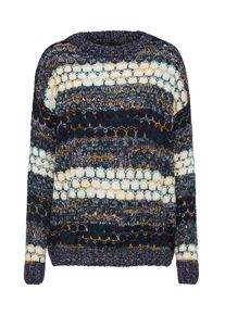 Pepe Jeans, Damen Pullover 'CRUZ', Nachtblau / Weiß
