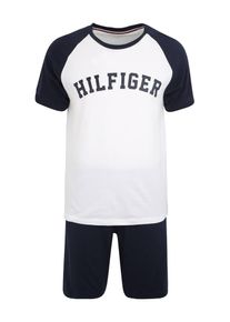 Tommy Hilfiger Underwear, Herren Schlafanzug 'CN SS SHORT SET', Blau / Wei&szlig;