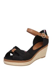 Tommy Hilfiger, Damen Keilsandale 'Elba', Cognac / Schwarz
