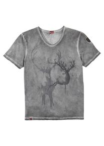 Almgwand, Herren Trachtenshirt, Grau