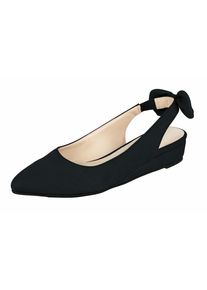 Heine, Damen Slingballerina aus Microfaser, Schwarz
