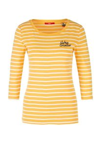 s.Oliver RED LABEL, Damen Shirt, Goldgelb / Weiß