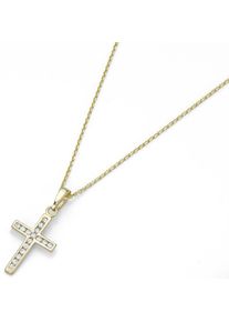 Firetti, Damen Kette mit Anhänger »Kreuz«, Gold