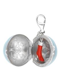 Esprit, Damen Charm 'Christmas Ball', Hellblau / Rot / Silber