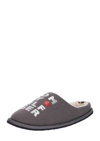 Tommy Hilfiger, Damen Slipper 'METALLIC PRINT HOME', Grau / Rot
