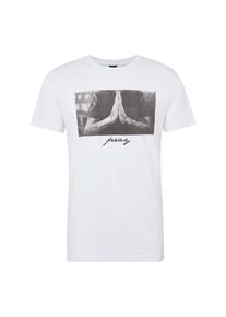 Mister Tee, Herren Tee 'Pray', Grau / Weiß