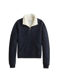 Hollister, Damen Sweatshirt 'FASH INTERIOR SHERPA 1/2 ZIP', Beige / Navy