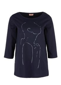 TRIANGLE, Damen Shirt, Kobaltblau / Wei&szlig;