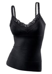 Lascana, Damen Bodyforming-Spaghettitop mit Spitze, Schwarz