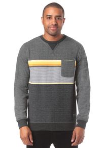Rip Curl, Herren Yarn Dyed Stripe Crew Fleece Sweatshirt, Gelb / Dunkelgrau