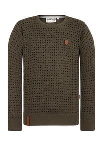 Naketano, Herren Pullover 'Halls Of Walhalla', Oliv / Schwarz