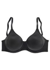 Lascana, Damen T-Shirt-BH ohne Schale, Schwarz