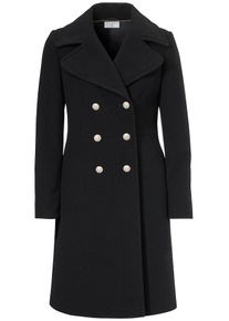 Heine, Damen Wollmantel Military-Style, Schwarz