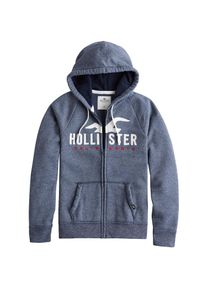 Hollister, Herren Sweatjacke 'ICONIC TECH LOGO FZ', Navy